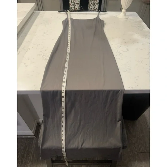 Double Lined Bodycon Maxi Dress in Gray- Size Medium - Picture 11 of 12